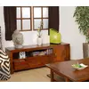 Image de LAUREN - Meuble TV bas 3 tiroirs marron bois Mindi
