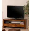 Image de LAUREN - Meuble TV marron 2 grands tiroirs 1 petit tiroir bois Mindi