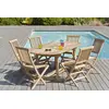 Image de FUN - Ensemble de jardin 6/8 pers. bois Teck table 150*200 / 6 chaises