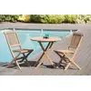 Image de FUN - Ensemble de jardin table ronde 80 cm / 2 chaises en bois de teck
