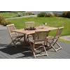Image de FUN - Table de jardin 4/6 personnes - rect. ext. 120/180 en bois Teck