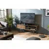Image de LARA - Meuble TV marron 2 tiroirs 2 niches bois Mindi