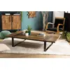 Image de MATHIS - Table basse multi-planches marron bois cerclée métal gris