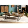 Image de Macabane - Mathis - Table Basse Multi-planches Marron Bois Massif Cerclée Métal Gris Anthracite