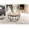 Image de SIXTINE - Table basse plateau 60x60cm bois teck recyclé métal noir