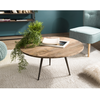 Image de SIXTINE - Table basse ronde diam 75 bois de teck recyclé marron
