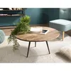 Image de Macabane - Sixtine - Table Basse Ronde Marron 75x75cm Teck Recyclé Pieds Métal