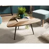Image de Sixtine - Table Basse Bois Ovoïde Teck Recyclé Pieds Métal