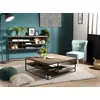 Image de SIXTINE - Table basse carrée avec tablettes 100x100cm bois Teck recyclé