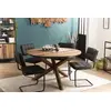 Image de SIXTINE - Table à manger 130x130cm pieds bois de Teck recyclé marron
