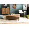 Image de SIXTINE - Table basse bois carrée 100x100cm Teck recyclé et métal