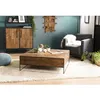 Image de Macabane - Sixtine - Table Basse Bois Carrée 100x100cm Teck Recyclé Et Métal