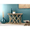 Image de Macabane   Console Rectangulaire En Teck 120x39x81 Cm   Pieds En Bois Flotté   Meuble D'Intérieur Et Extérieur Sous Abri