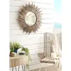 Image de Clara - Miroir Rond Marron 90x90cm Soleil Branches Bois Teck