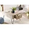 Image de CLARA - Table basse rectangulaire 2 tiroirs branches bois Teck