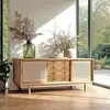 Image de AMY - Meuble TV en bois de mindi et rotin naturel AMY