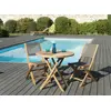 Image de FUN - Ensemble de jardin 2 pers. table bois Teck 80cm, 2 chaises gris