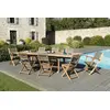 Image de FUN - Ensemble de jardin table bois teck 6 chaises / 2 fauteuils gris
