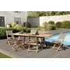 Image de FUN - Ensemble de jardin Table bois teck 180/240 et 6 chaises taupe