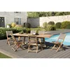 Image de Fun - Salon De Jardin En Bois Teck 8/10 Pers. - 1 Table Extensible 180240/100 Cm Et 6 Chaises Textilène Taupe