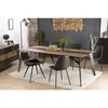 Image de Macabane - Maxence - Table À Manger Rectangulaire 220x100cm Bois Teck Recyclé Métal Et Pieds Métal Noir