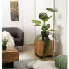 Image de Macabane - Sam - Table D'Appoint Carrée 38x38cm Bois Suar Piètement Noir