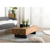 Image de Macabane - Sam - Table Basse Poutres 120x60cm Bois Suar Pieds Noirs