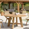 Image de KALLY - Table à manger de jardin ronde 150x150cm en bois teck recyclé