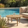 Image de KALLY - Table basse de jardin ronde en bois de teck recyclé naturel D80cm