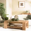 Image de SANDY - Table basse rectangulaire 132x71cm bois pin recyclé