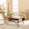 Image de ALIX - Table basse rectangulaire en bois de manguier 2 niches ALIX