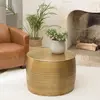 Image de HONORE - Table basse alu. 60x60cm motifs arabesques couleur laiton