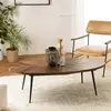 Image de KIARA - Table basse ovale 135x70cm plateau chevrons KIARA (2 COLIS)
