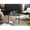 Image de JOHAN - Table basse ronde 80x80cm plateau aluminium doré pieds noirs