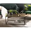 Image de JOHAN - Table basse rectangulaire 98x57cm aluminium doré pieds noirs