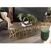 Image de JOHAN - Table basse ovale 150x60cm aluminium doré piètement graphique