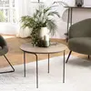 Image de JULIA - Table basse ronde 60x60cm pieds métal noir et bois marron