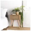 Image de Macabane   Table De Chevet En Bois Naturel 1 Tiroir   Cannage   Dimensions 40x30x55,5 Cm   Mdf Plaque Frêne Et Rotin