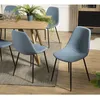 Image de Macabane - Tom - Lot De 2 Chaises Tissu Bleu Pieds Métal Noirs