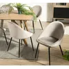 Image de Macabane   Lot De 2 Chaises Velours Chamois Beige   Pieds Métal Noir   Dimensions 53 X 51 X 78 Cm   Tissu Polyester Élégant