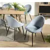 Image de Tom - Lot De 2 Chaises Tissu Velours Bleu Pieds Métal Noir