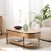 Image de CHARLIE - Table basse bois 2 tiroirs style rétro Pin marron