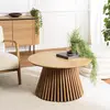 Image de SYA - Table basse ronde D80Reproduction et chêne naturel pied à motif strié