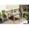 Image de HECTOR - Table d'appoint carrée béton 53x53cm pieds Acacia marron HECTOR
