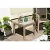 Image de Macabane - Hector - Table D'Appoint De Jardin Carrée Béton 53x53 Cm Et Pieds En Bois Acacia