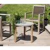 Image de Macabane - Hector - Table D'Appoint De Jardin Ronde Béton 50x50 Cm Pieds En Bois Acacia