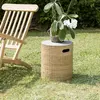 Image de HECTOR - Table d'appoint ronde plat. en béton socle en bambou