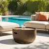 Image de NESTOR - Table basse ronde en béton marron D58cm
