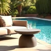 Image de Nestor - Table Basse Ronde En Béton Marron D70cm