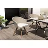 Image de Macabane - Vick - Chaise De Jardin En Rotin Synthétique Couleur Naturelle Avec Coussin Écru Pieds En Bois Acacia